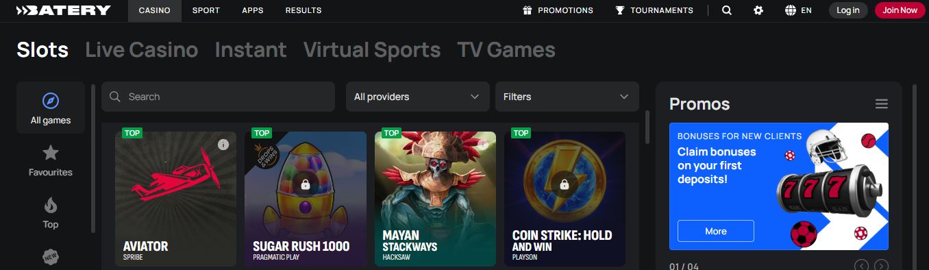 Search and play top slots like Aviator